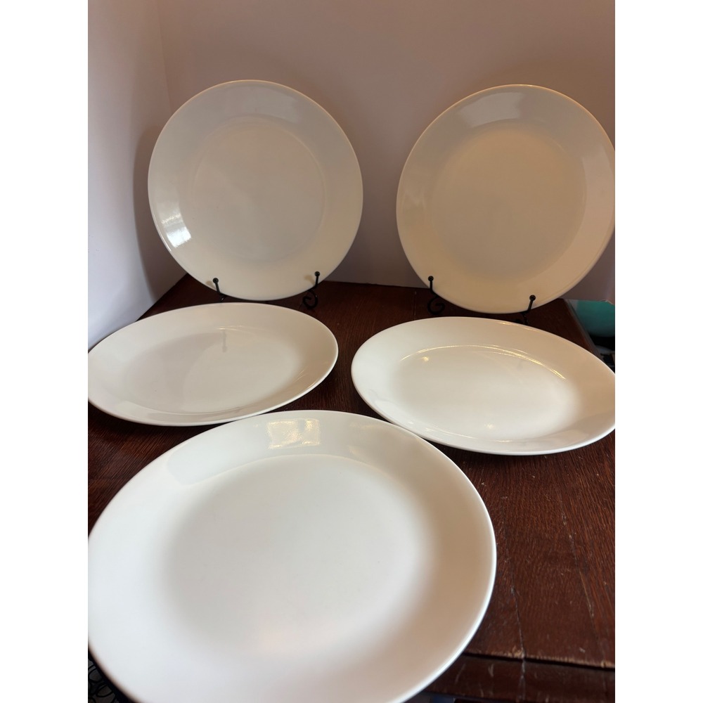 Corelle by Corning Winter Frost White Dinner Plates 10.25 Inch Set of 5 USA